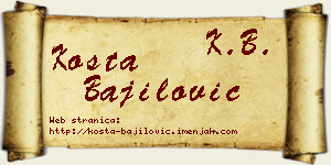 Kosta Bajilović vizit kartica